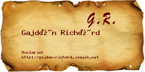 Gajdán Richárd névjegykártya